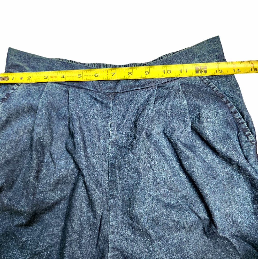 Easel Los Angeles Wide Leg Pants in Denim Cropped Palazzo Size S NWT - Picture 5 of 8
